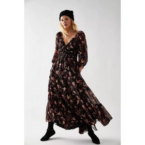 New Free People You're A Jewel Printed Maxi Dress Size XS
